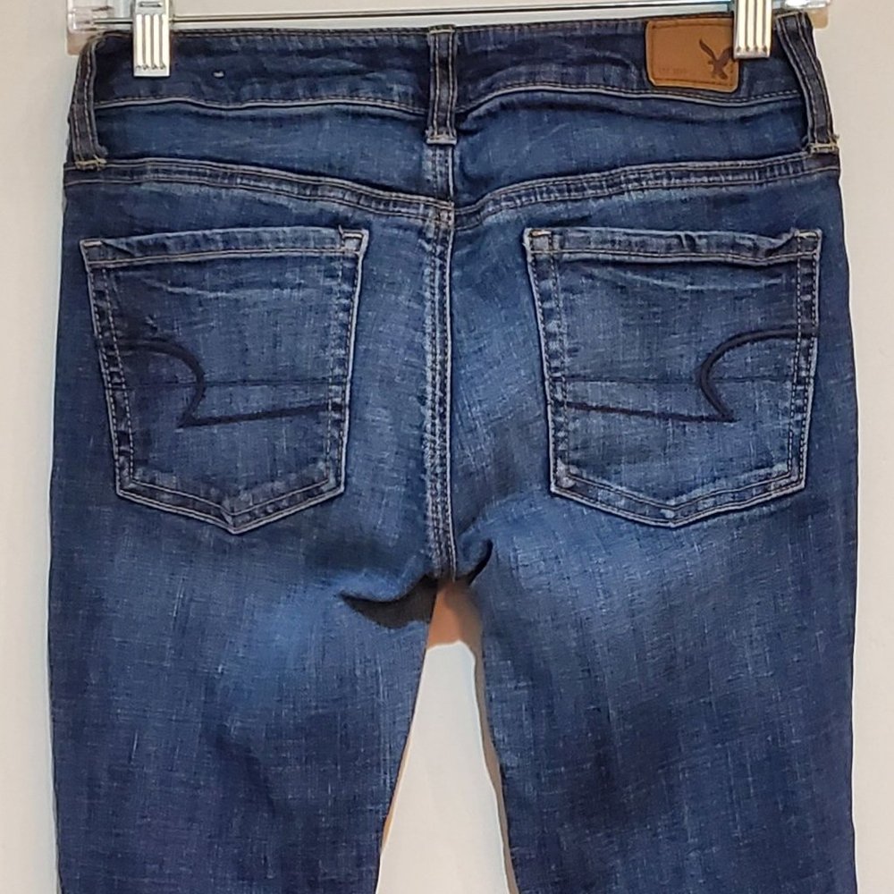 American Eagle Outfitters Jegging Stretch Straight Leg Blue Jeans Women's Size 2 - Picture 6 of 8